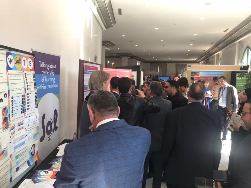 SOL met de stand 'Talking about ownership of learning within the school' op een internationale onderwijsconferentie